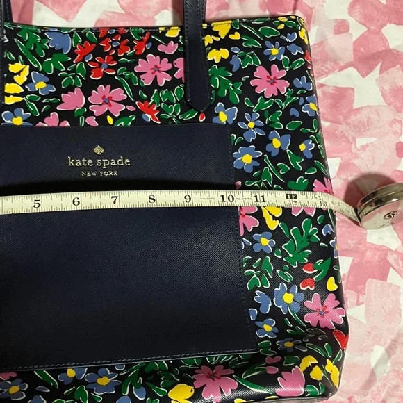 Kate Spade Navy Floral Tote Bag brand new no tags - Picture 13 of 13